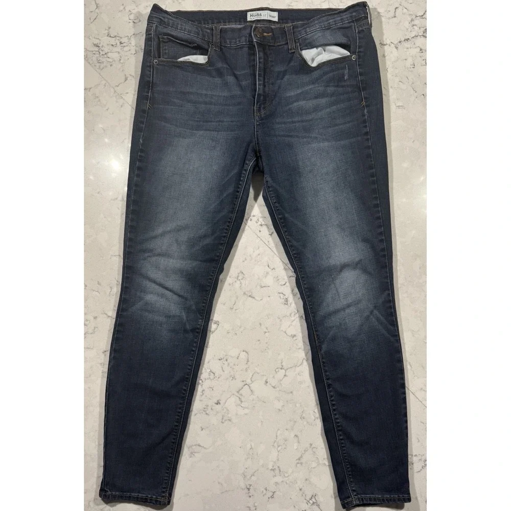 Mudd FLX Stretch Jeans Womens 17 Blue Dark Wash Skinny Fit JM83D022R2B Denim